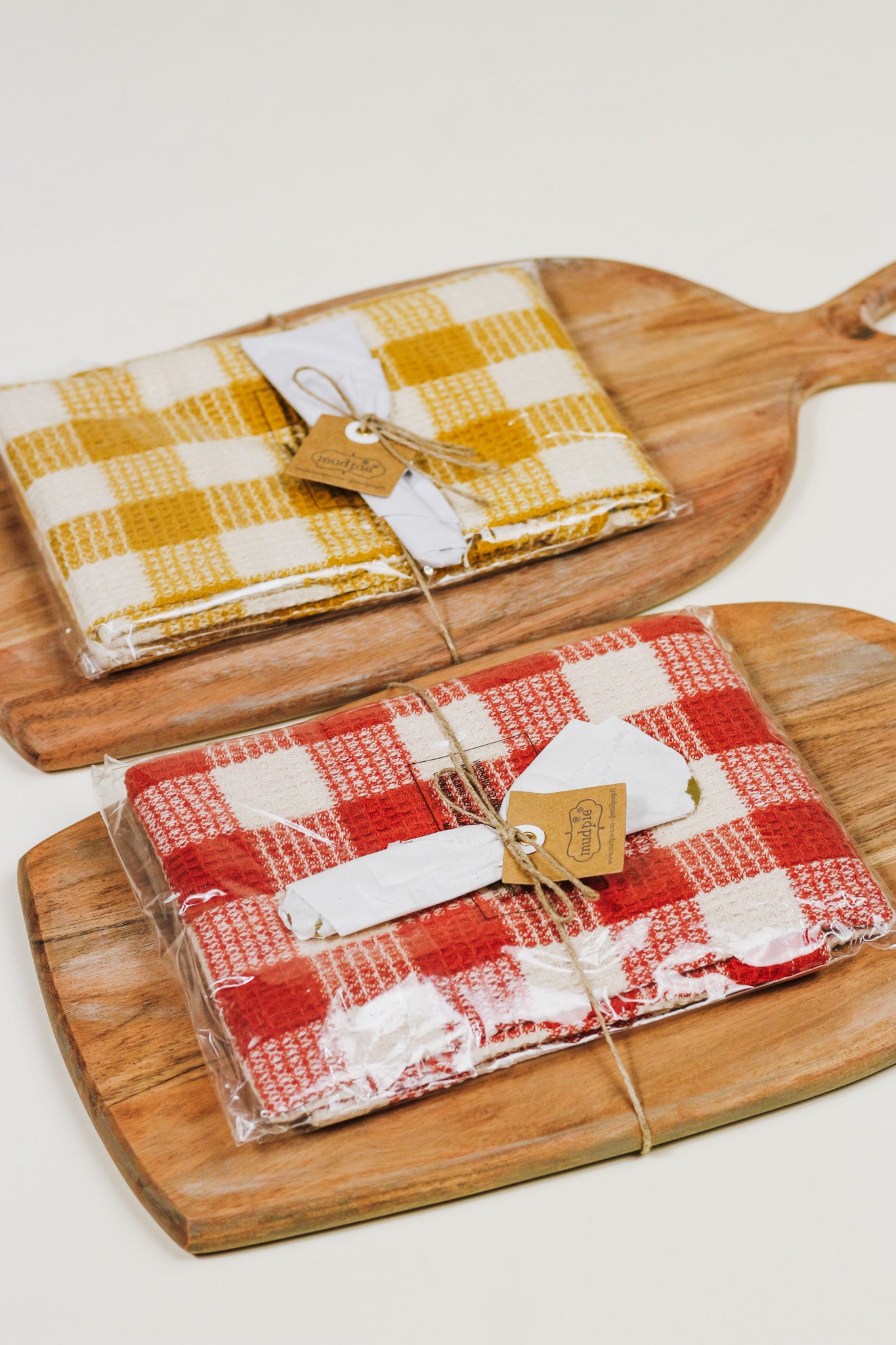 Yellow Plaid Cloth & Board Set MudPie