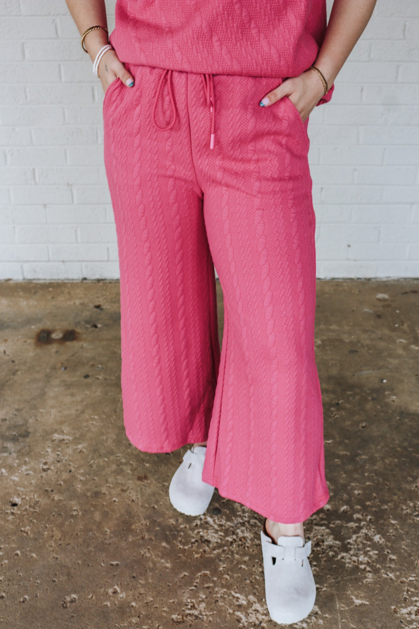 Fair Trade Magenta Quilt Crop Pants