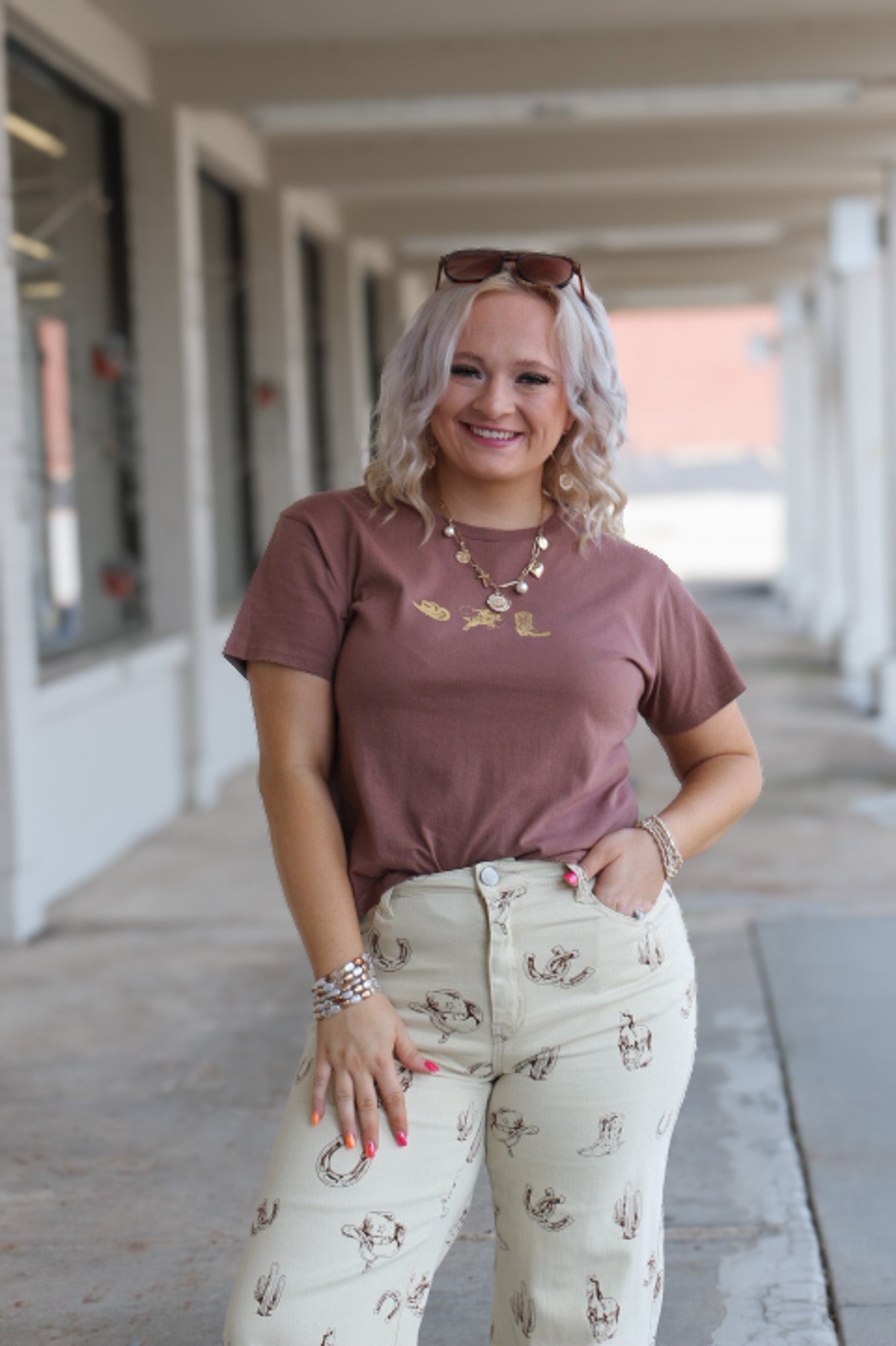Western Trio Brown Graphic Tee