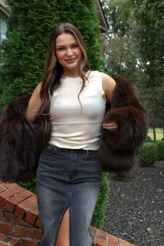 Dreams Are Made Of White Shimmery Tank Top