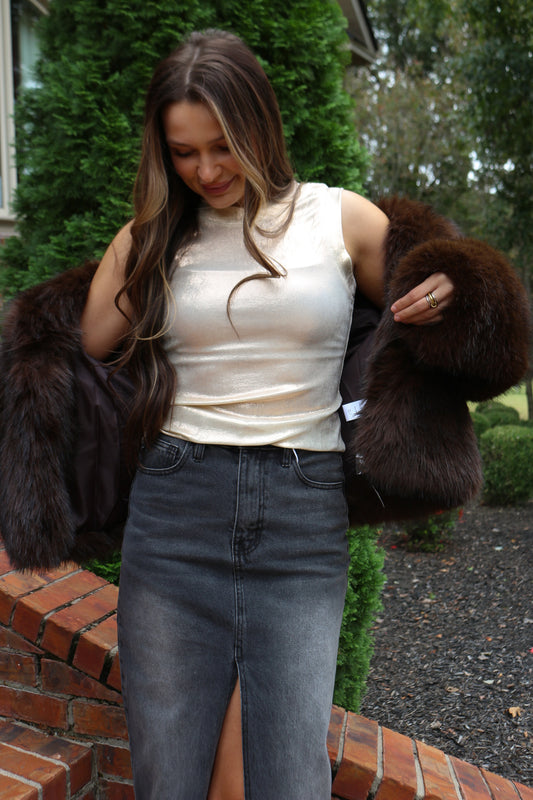 Dreams Are Made Of White Shimmery Tank Top