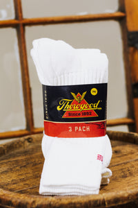 3 Pack Mid Calf White Socks