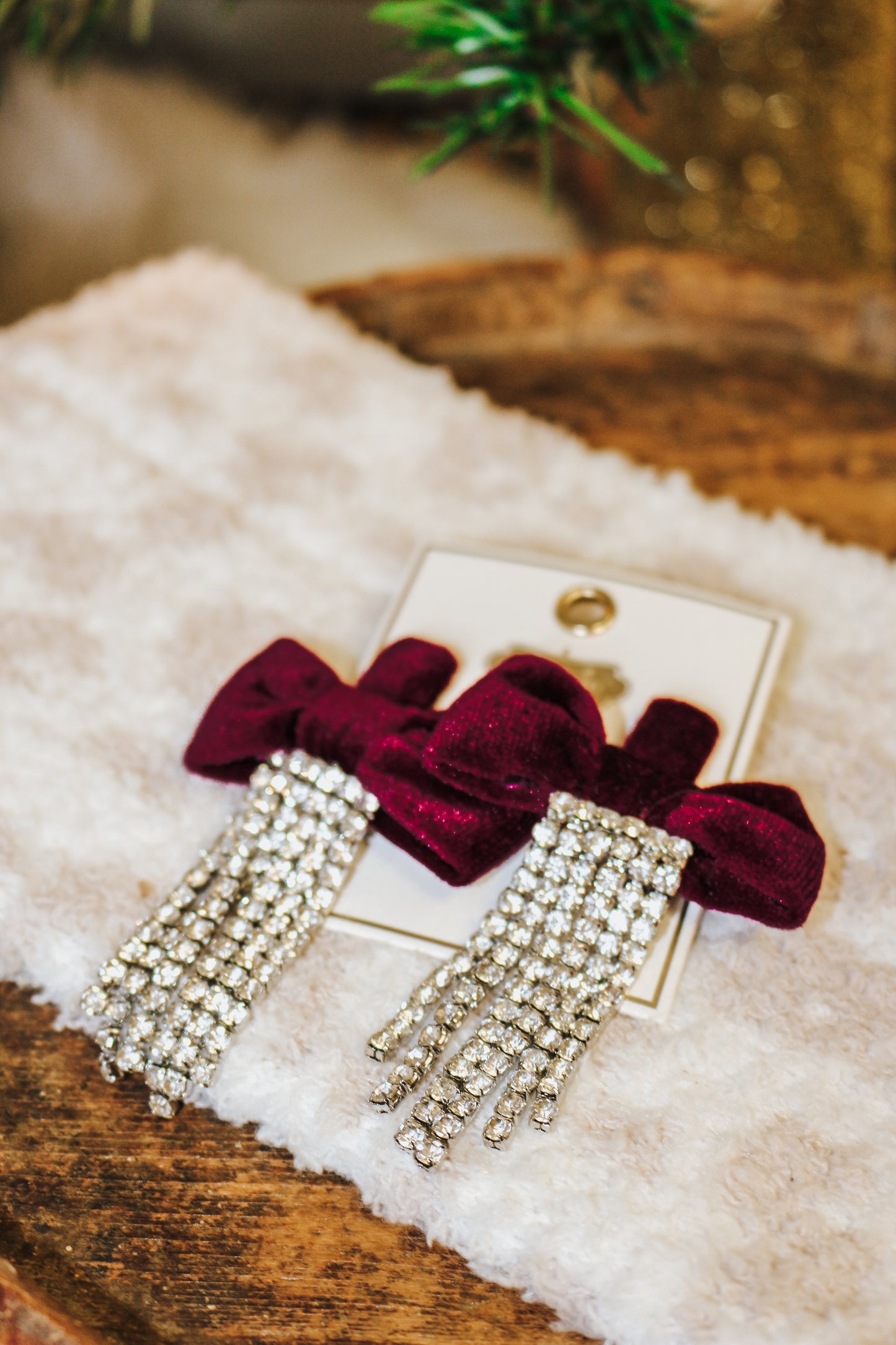 Red Velvet Bow Earrings