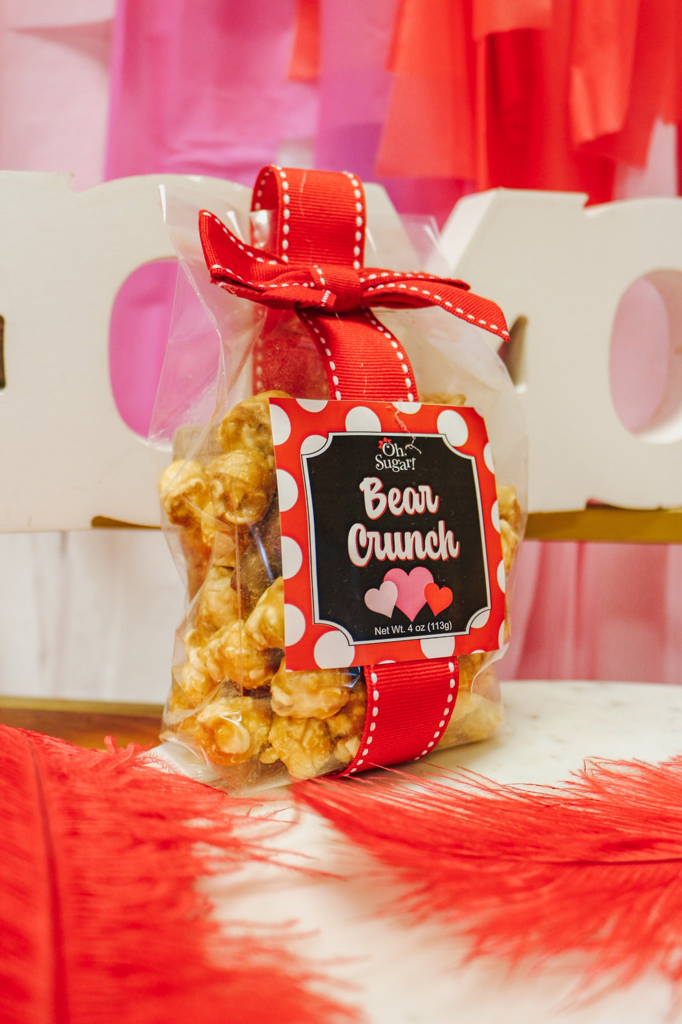 Valentine Bear Crunch 4oz Cello Bag