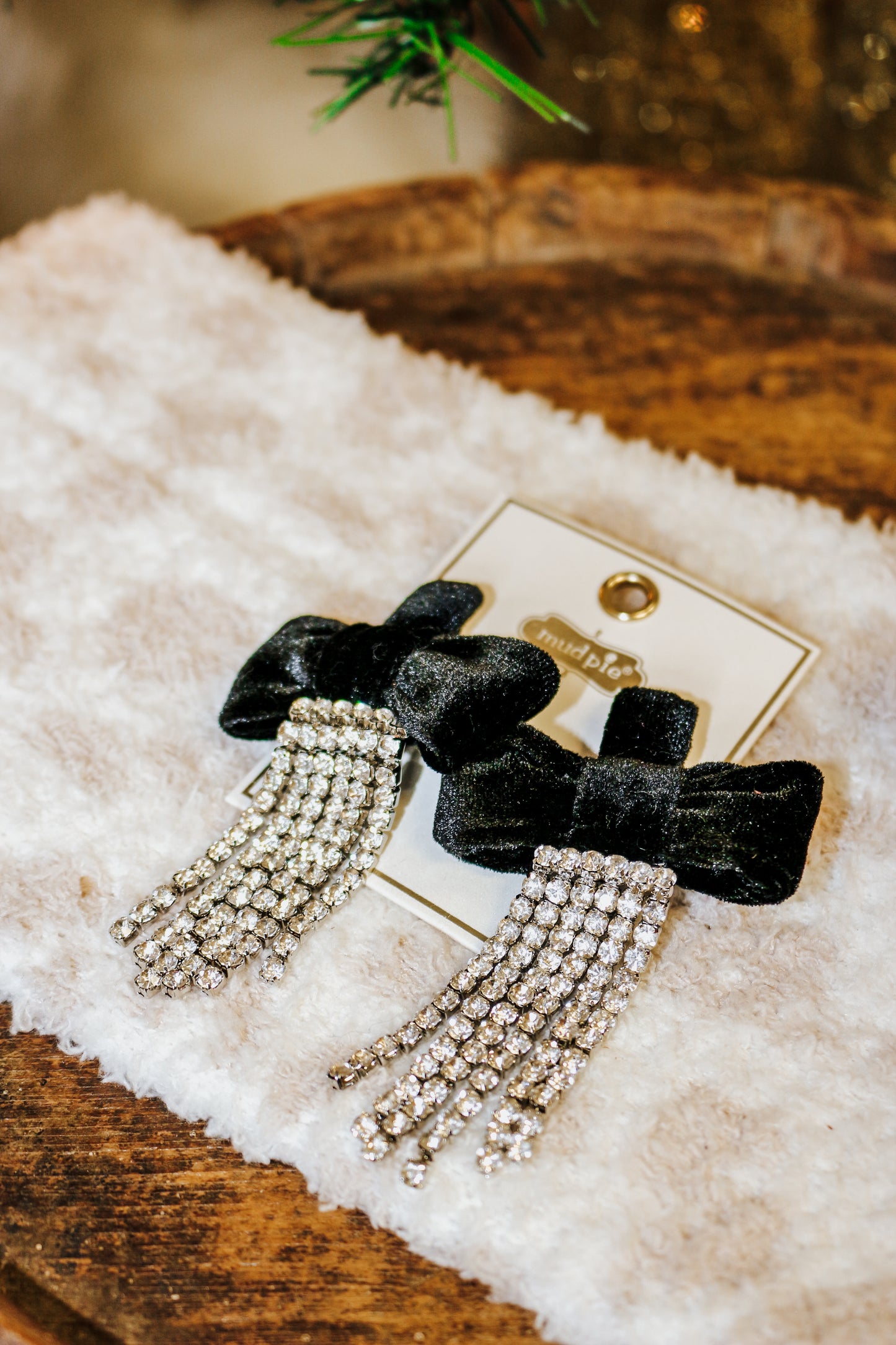 Black Velvet Bow Earrings