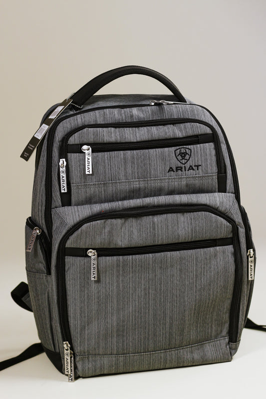 Ariat Gray Canvas Adjustable Strap Backpack