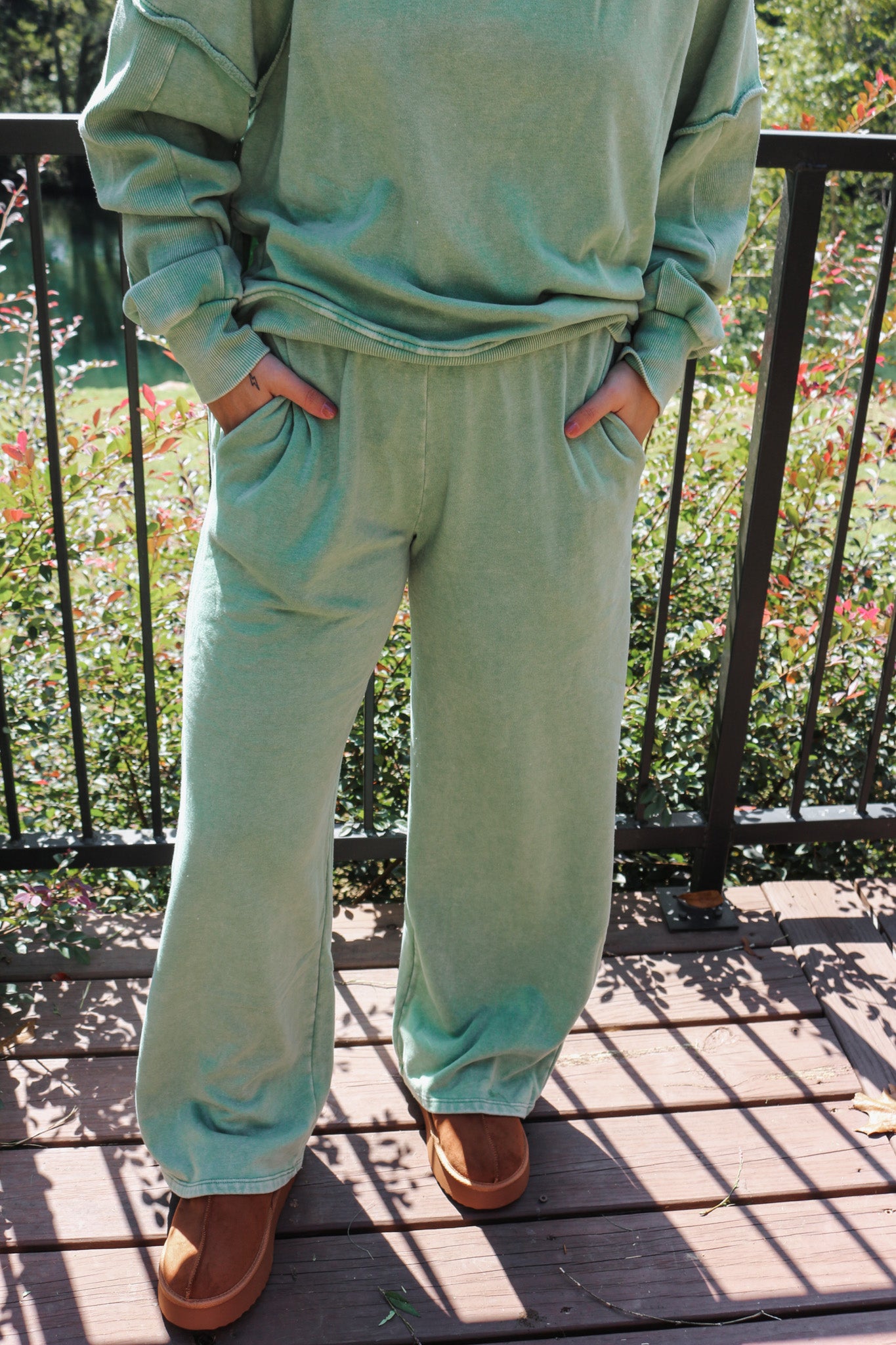 Weekend At The Lodge Green Sweatpants