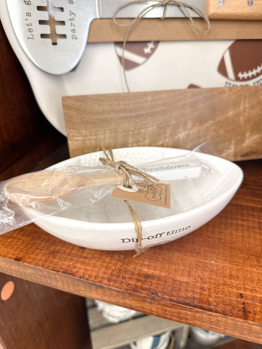 Dip Off Time Football Serving Dish