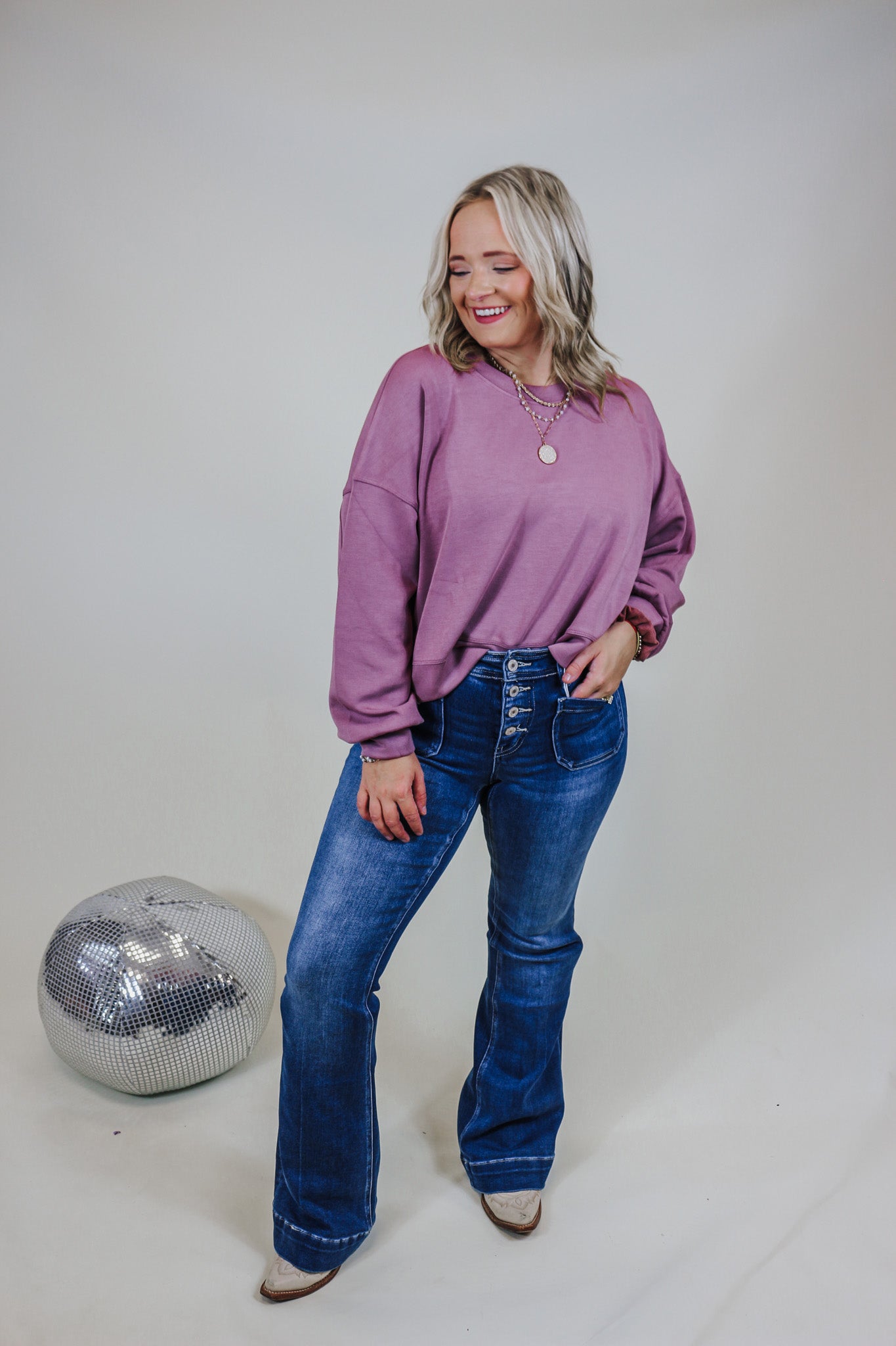 Gleefully Mid Rise Flare Jeans By Vervet