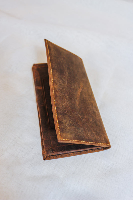 Long Brown Leather Wallet