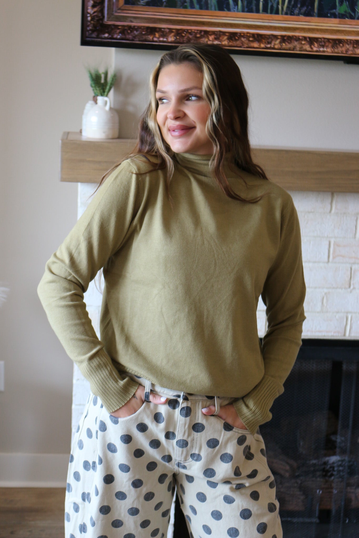 An Autumn Need Mock Neck Solid Top