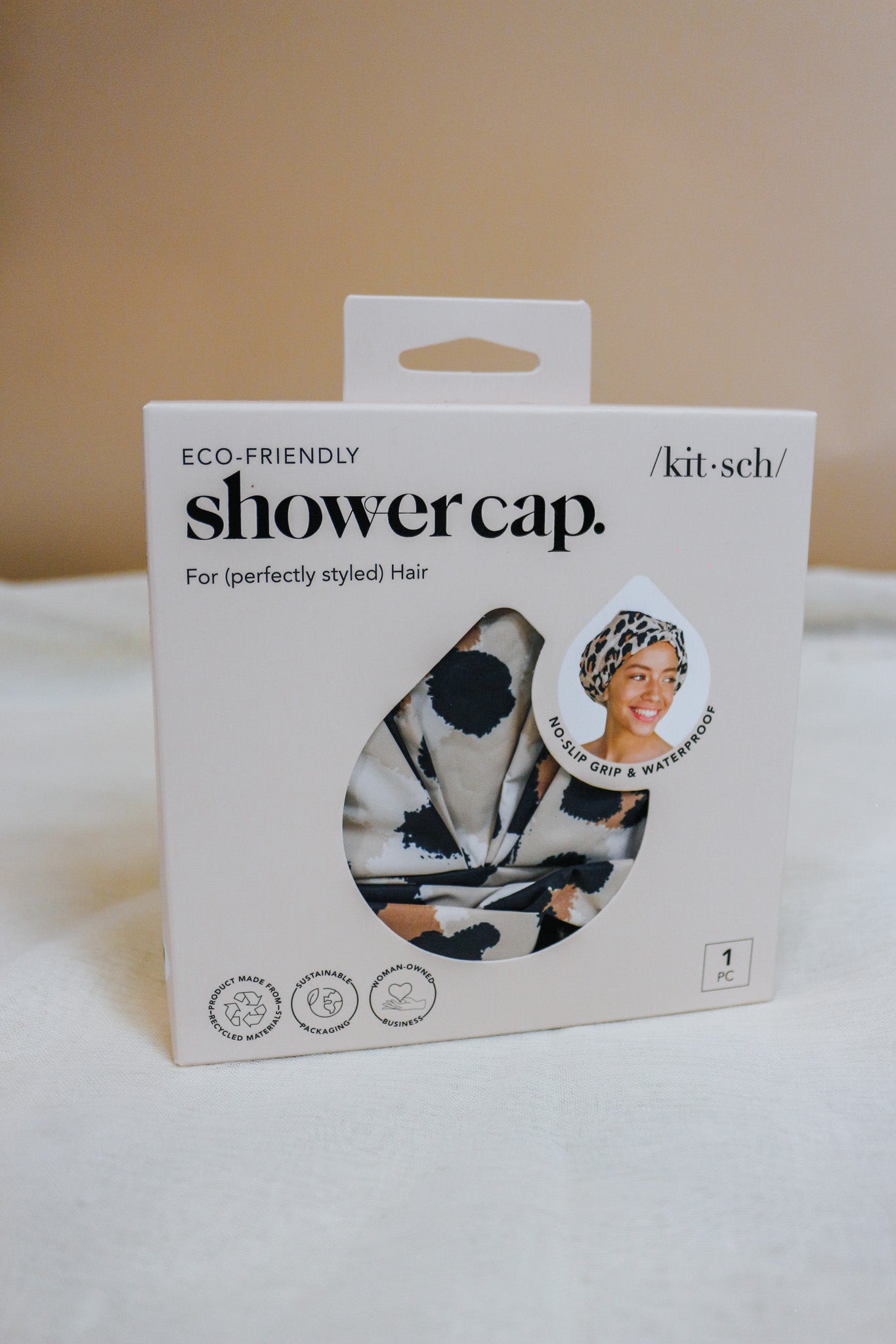 Recycled Polyester Luxe Shower Cap - Leopard