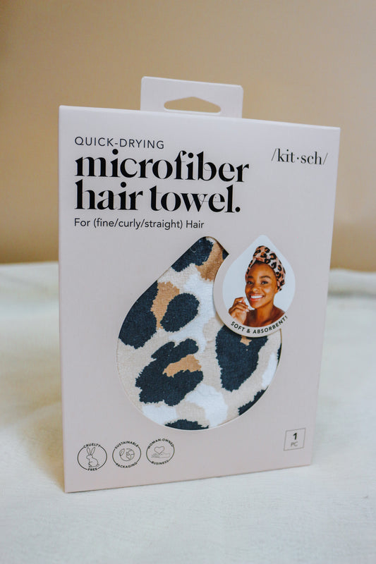 Leopard Microfiber Quick Drying Hair Towel