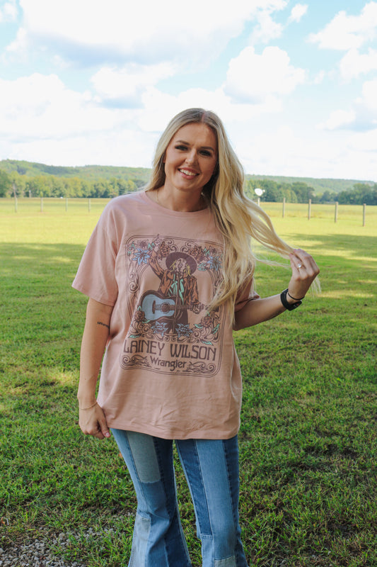 Wrangler X Lainey Wilson Pink Graphic Tee