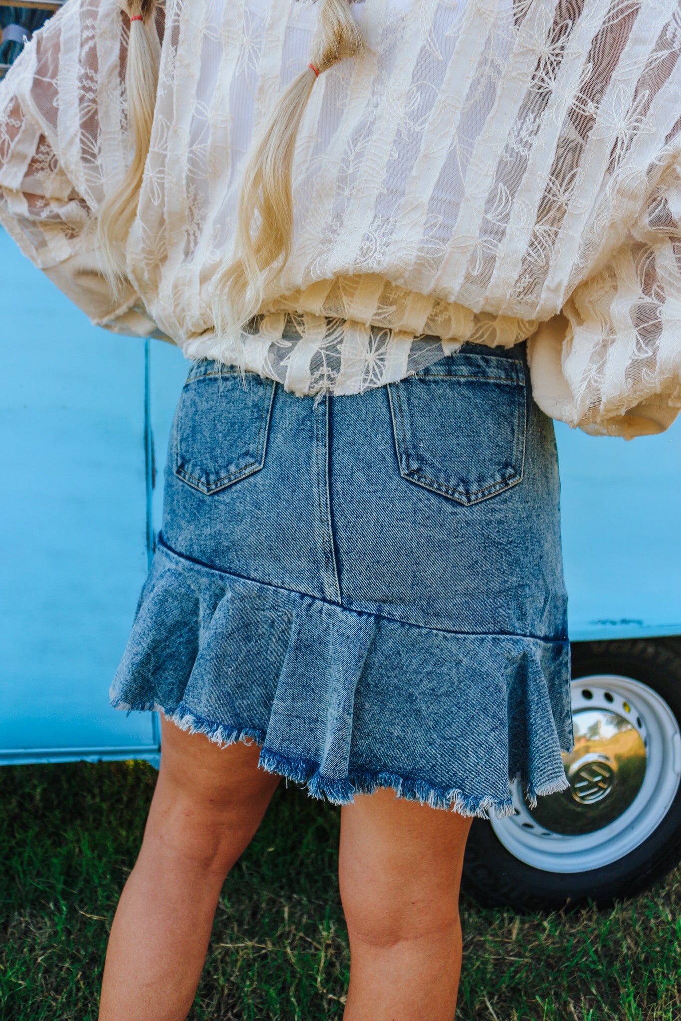 So Loved Washed Denim Skirt