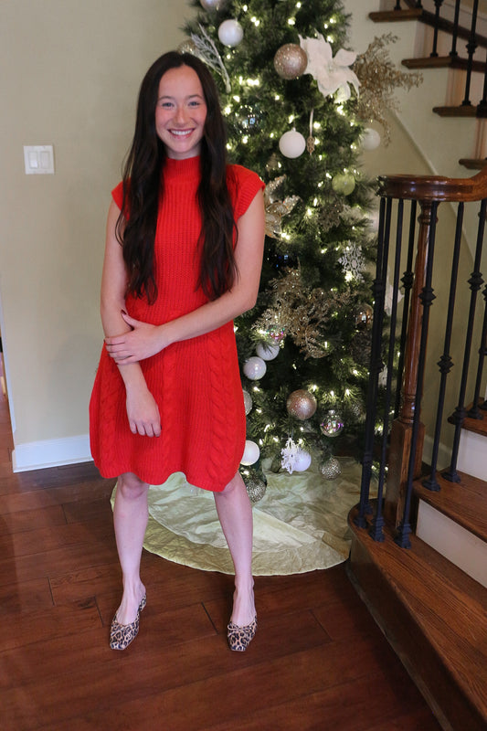Double Standards Red Knit Sweater Dress