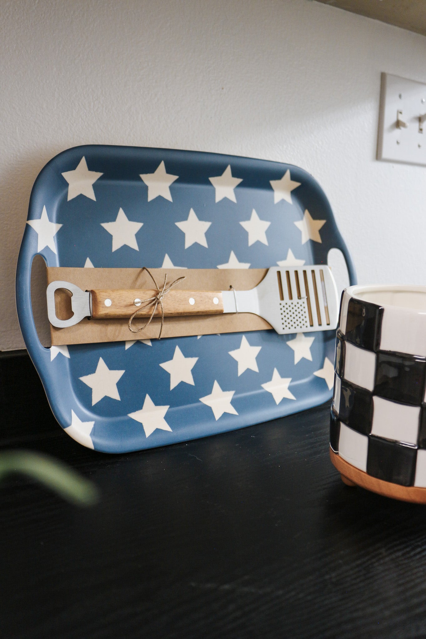 Blue American Star Tray & Spatula Set