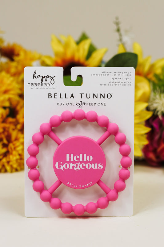 Hello Gorgeous Pink Silicone Teether