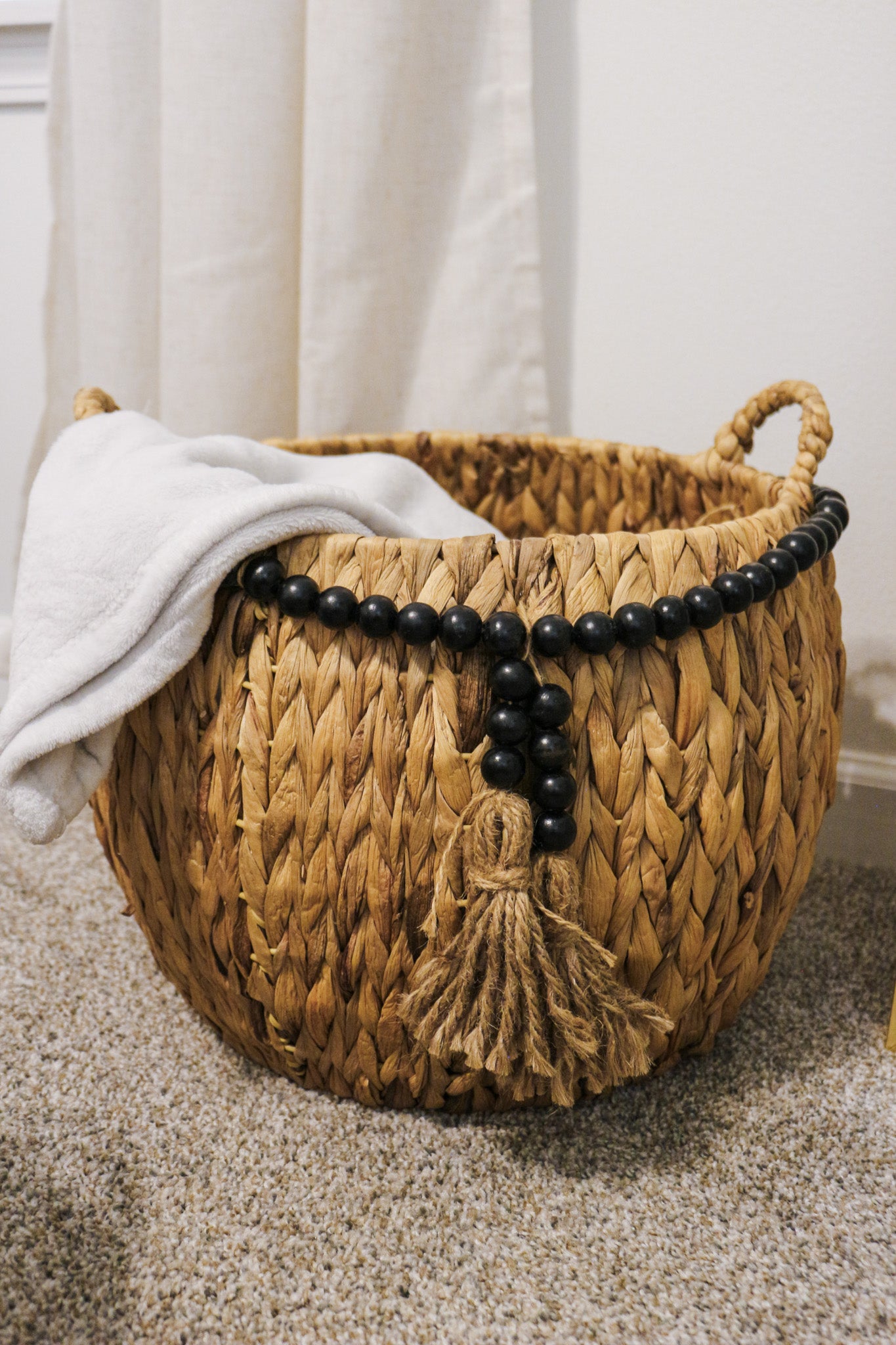 Wicker Baskets With Black Beads -2 Styles