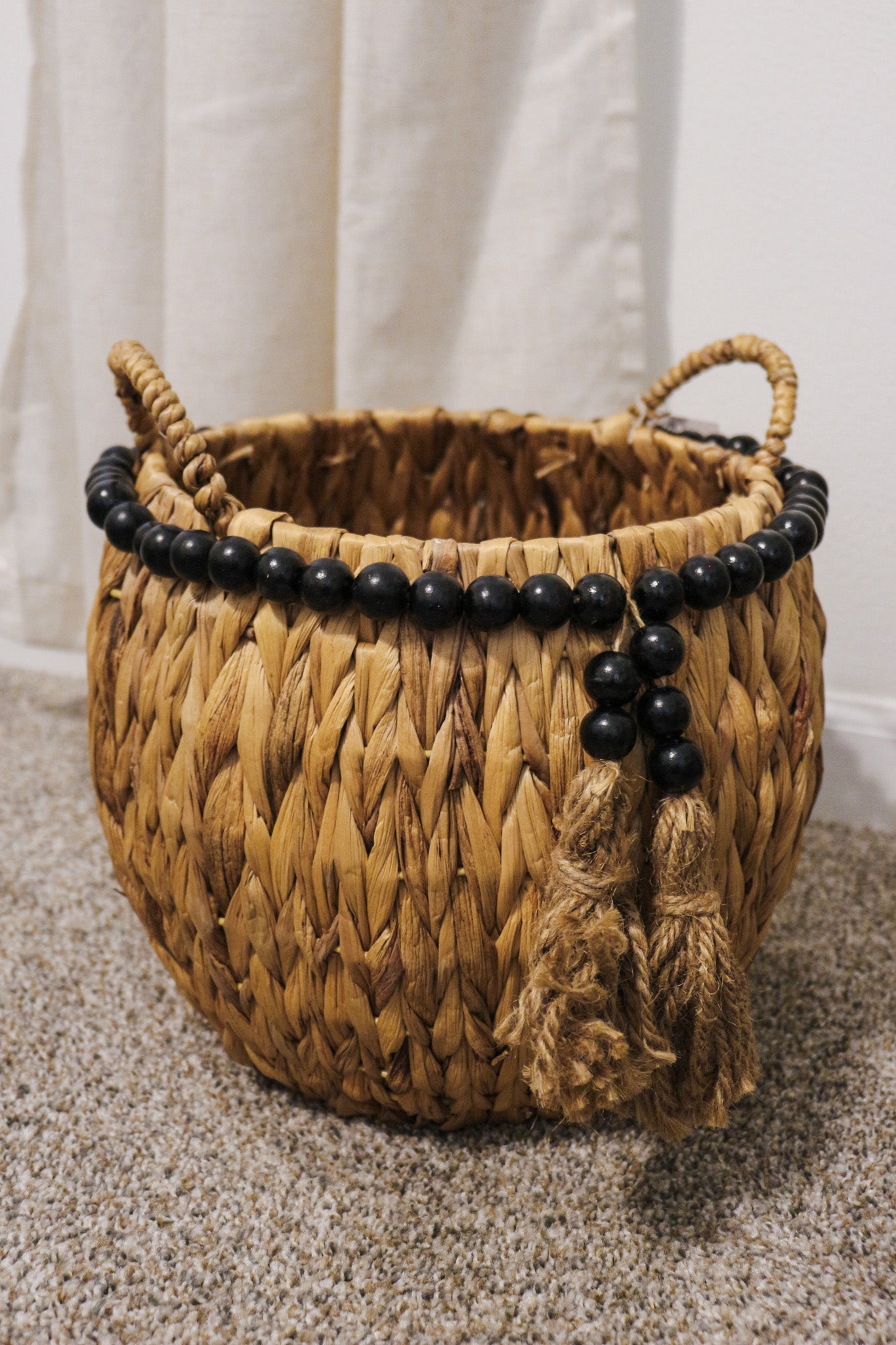 Wicker Baskets With Black Beads -2 Styles