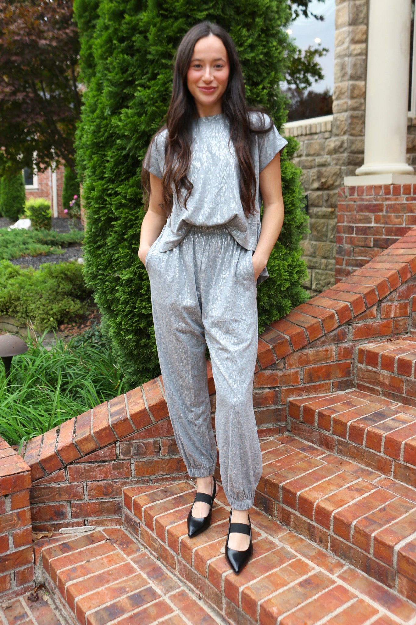 Refined Elegance Silver Jumpsuit