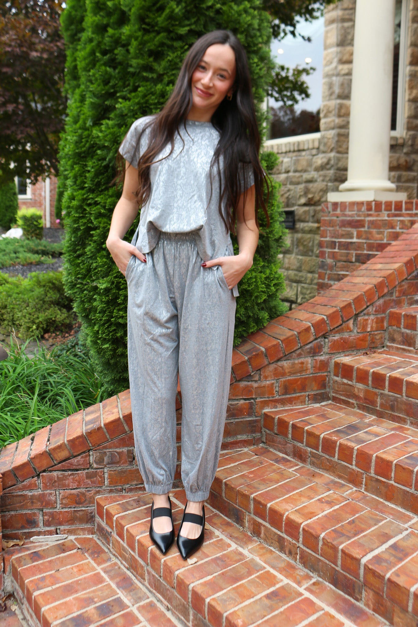 Refined Elegance Silver Jumpsuit