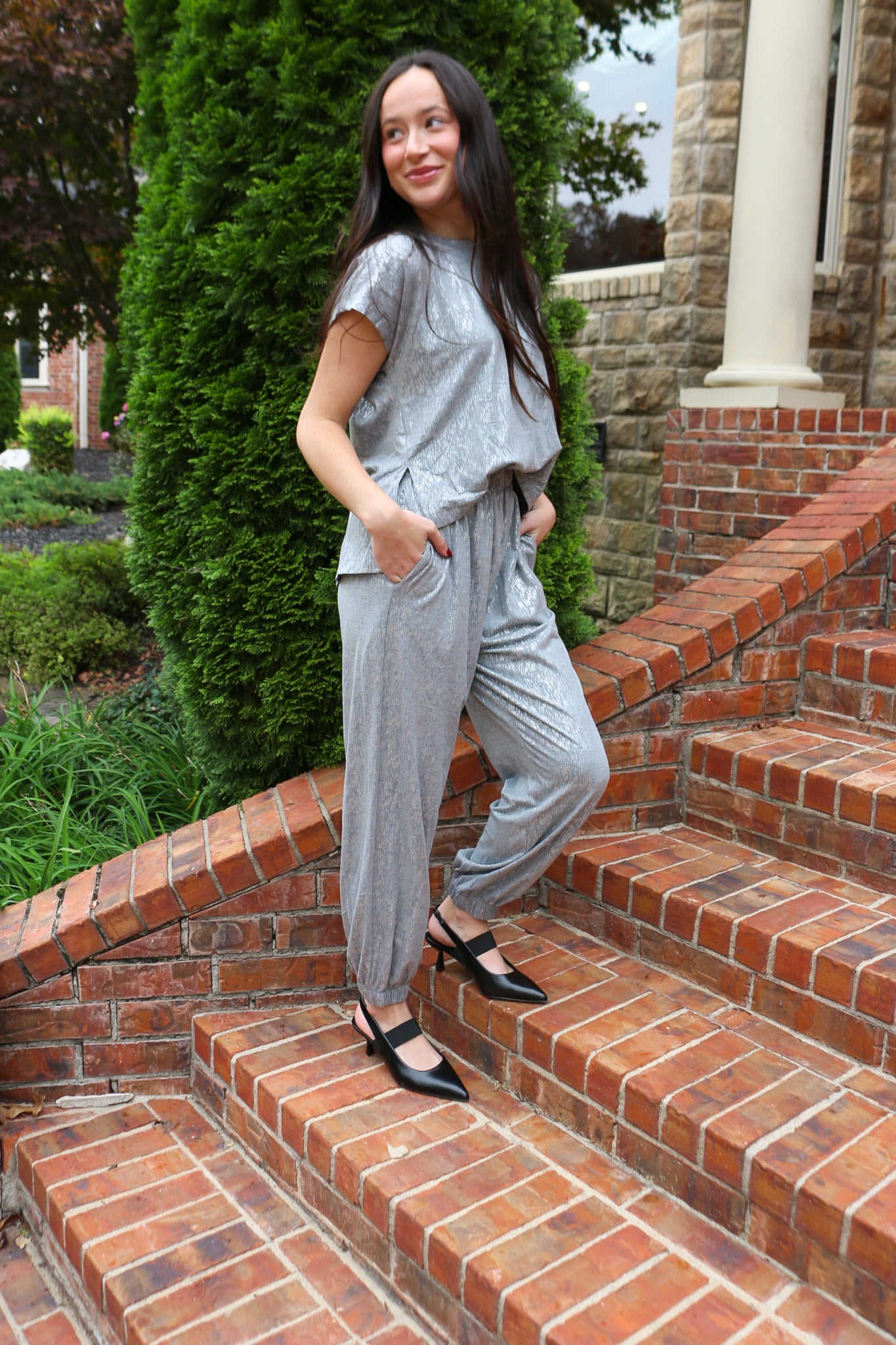 Refined Elegance Silver Jumpsuit