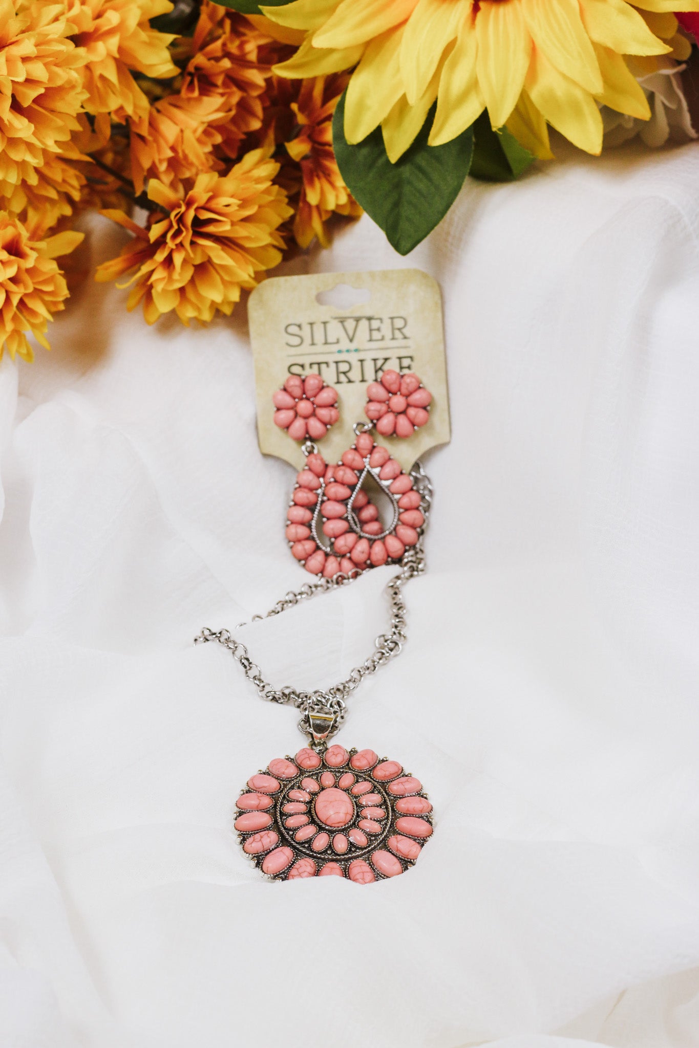 Silver Strike Western Pink Stone Set