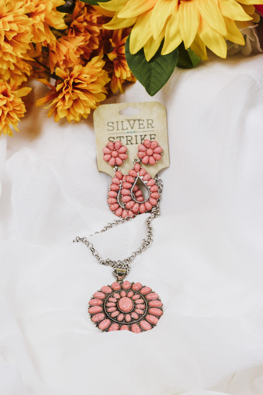 Silver Strike Western Pink Stone Set