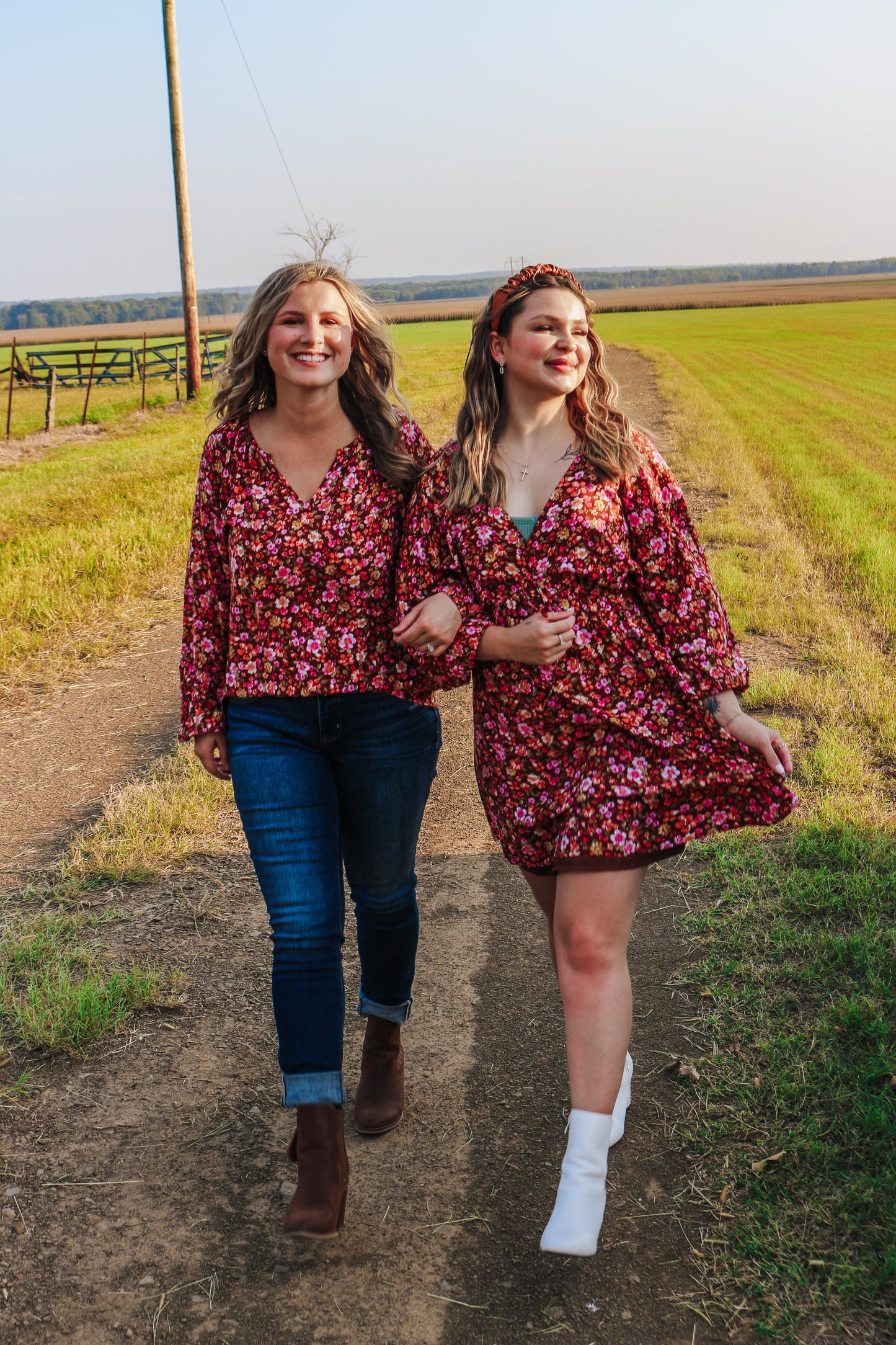 Fun & Flirty Rust Floral Top