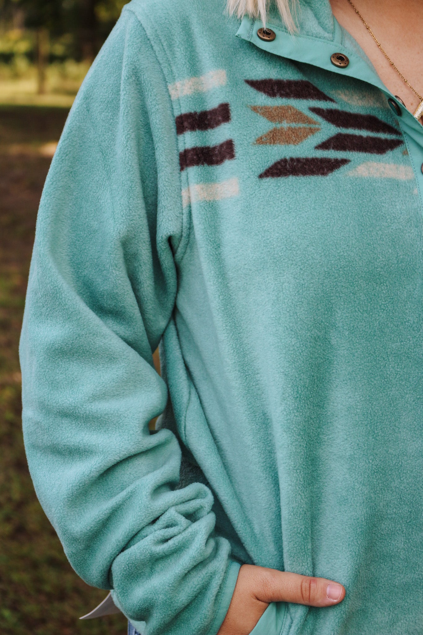 Cinch Womens Fleece Pullover- Turquoise