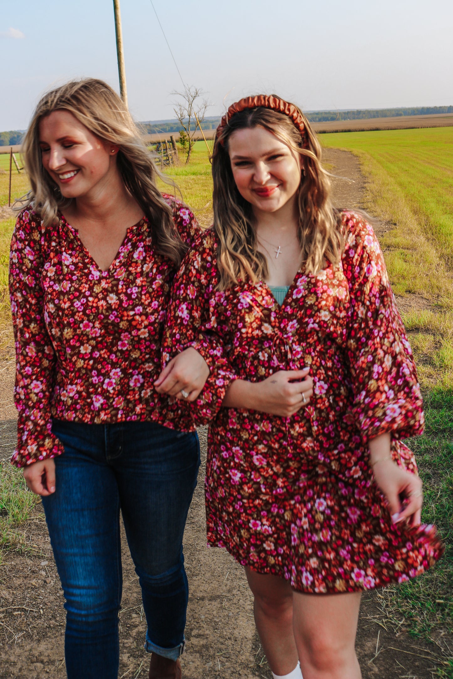 Fun & Flirty Rust Floral Top