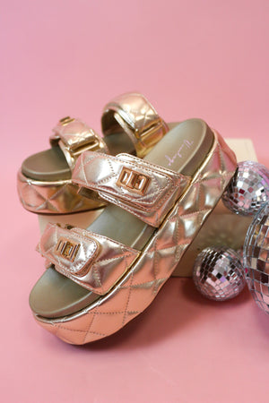 Onya Gold Platform Sandal Vintage Havana