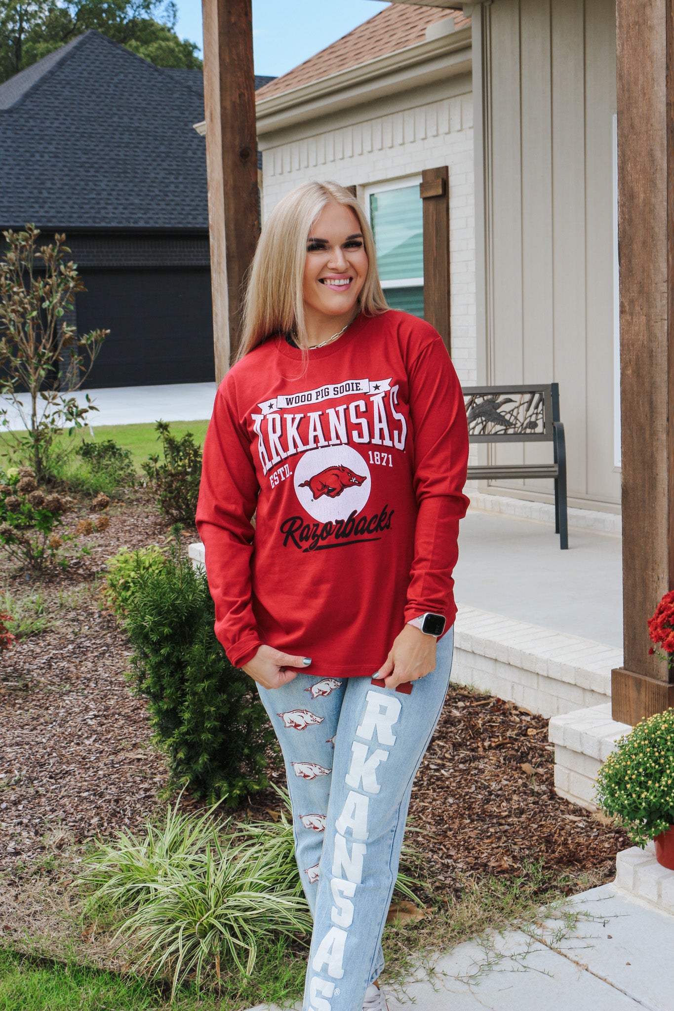 Arkansas Razorback Long Sleeve Tee - Red