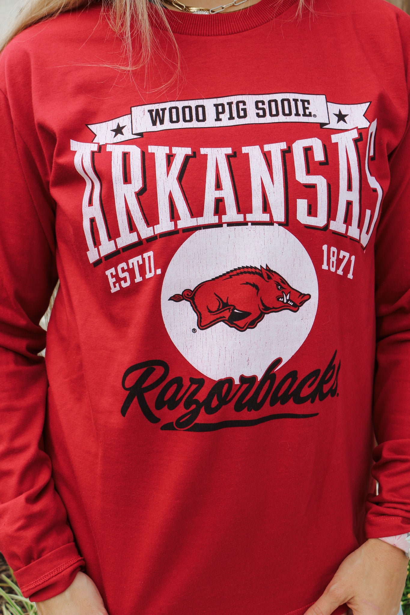 Arkansas Razorback Long Sleeve Tee - Red