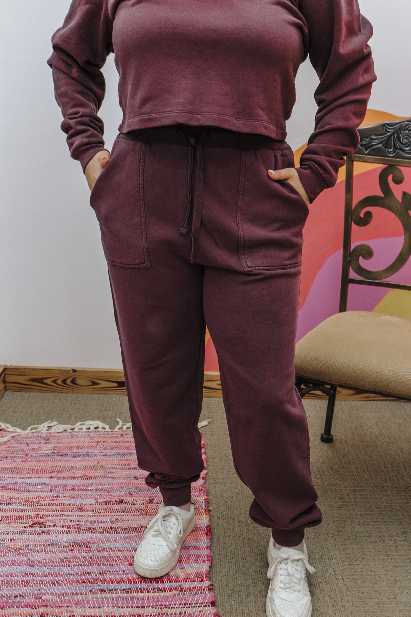 Dahlia High Rise Plum Joggers