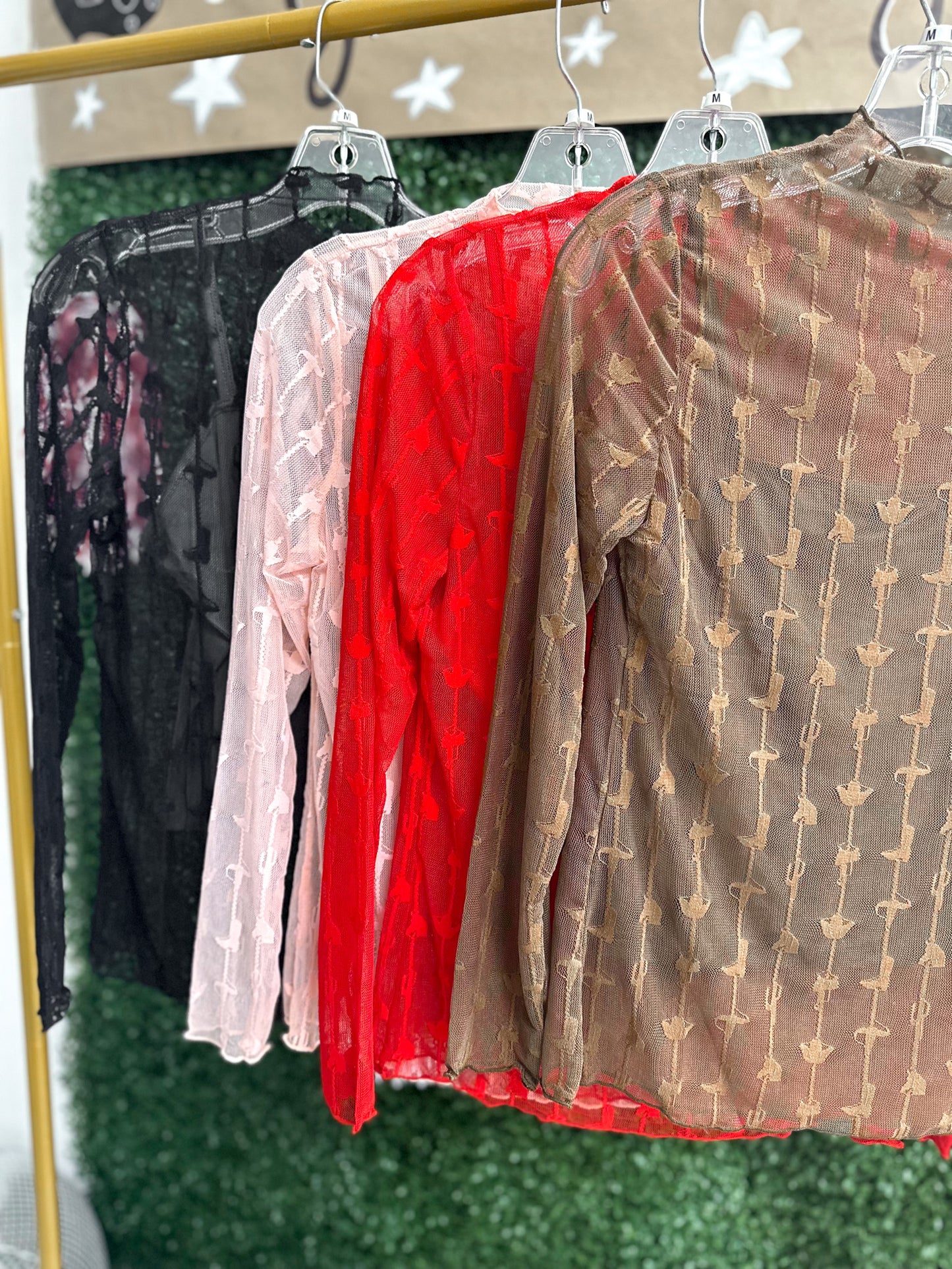 Layering Habits Chocolate Brown Sheer Top