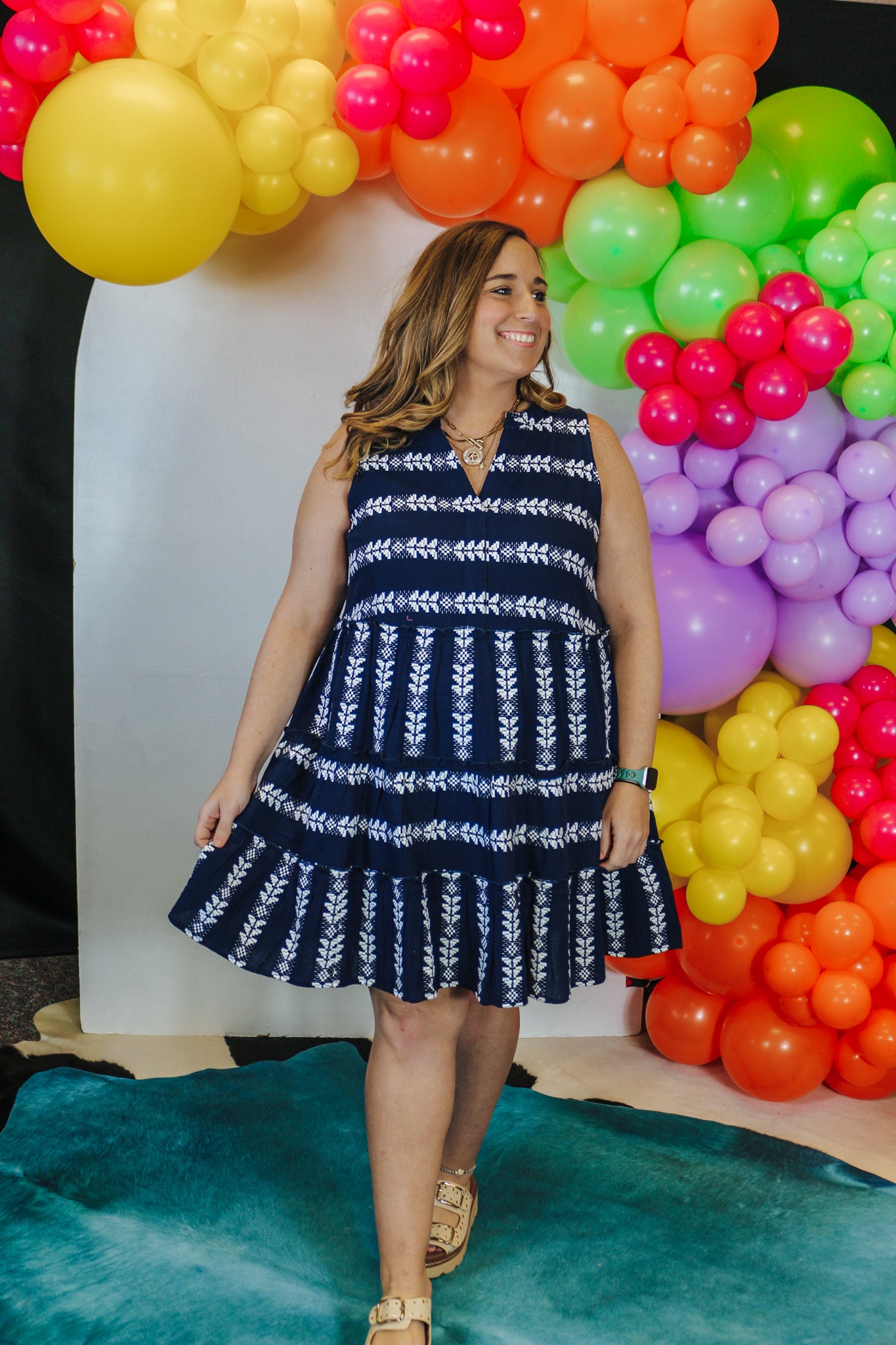 Navy Angelica Yarn-Dye Dress