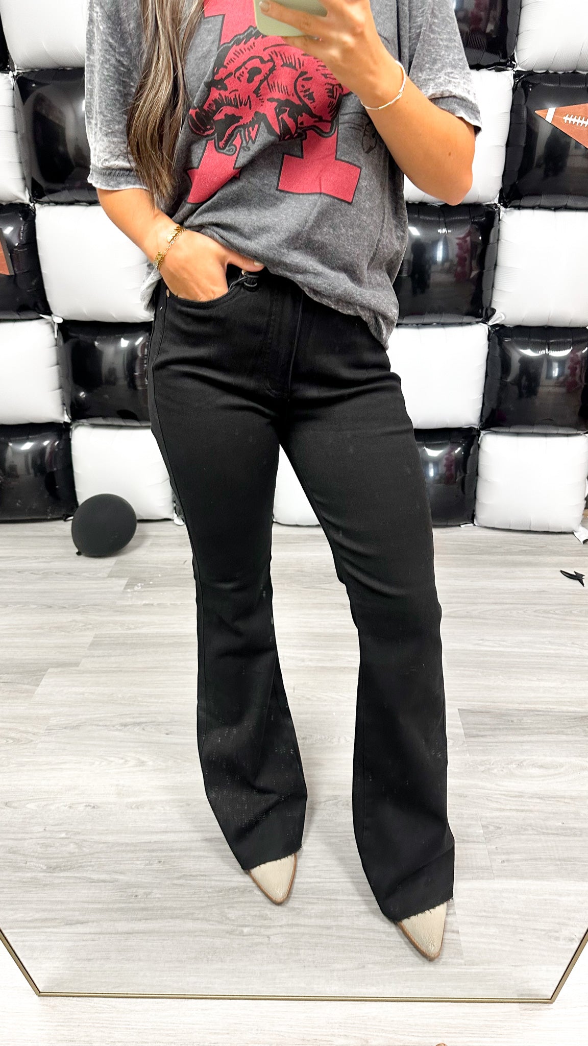 Tummy Control Black Flare Jeans Judy Blue