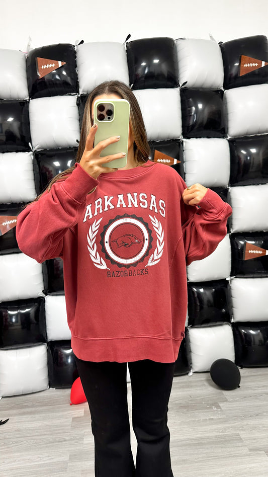 Red Arkansas Razorback Sweatshirt