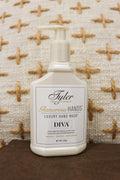 Tyler Luxury hand wash 8oz, shown in one of two available scents