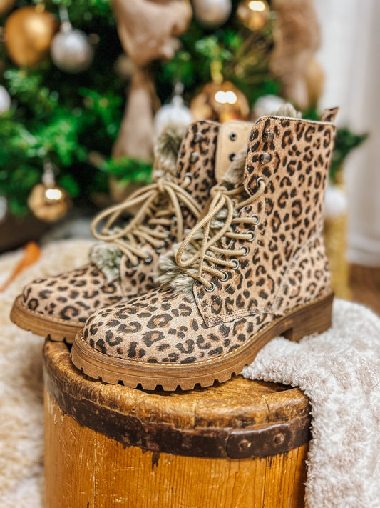 Farrah Tan Leopard Fur Boots