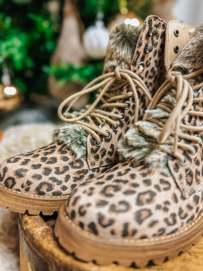Farrah Tan Leopard Fur Boots