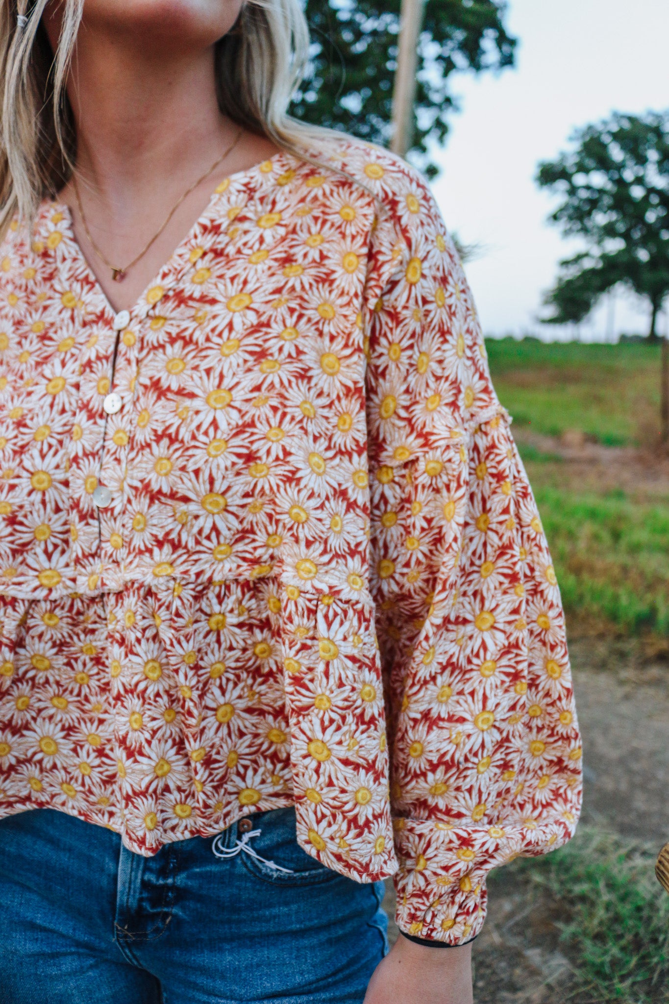 Rust Sunflower Blouse