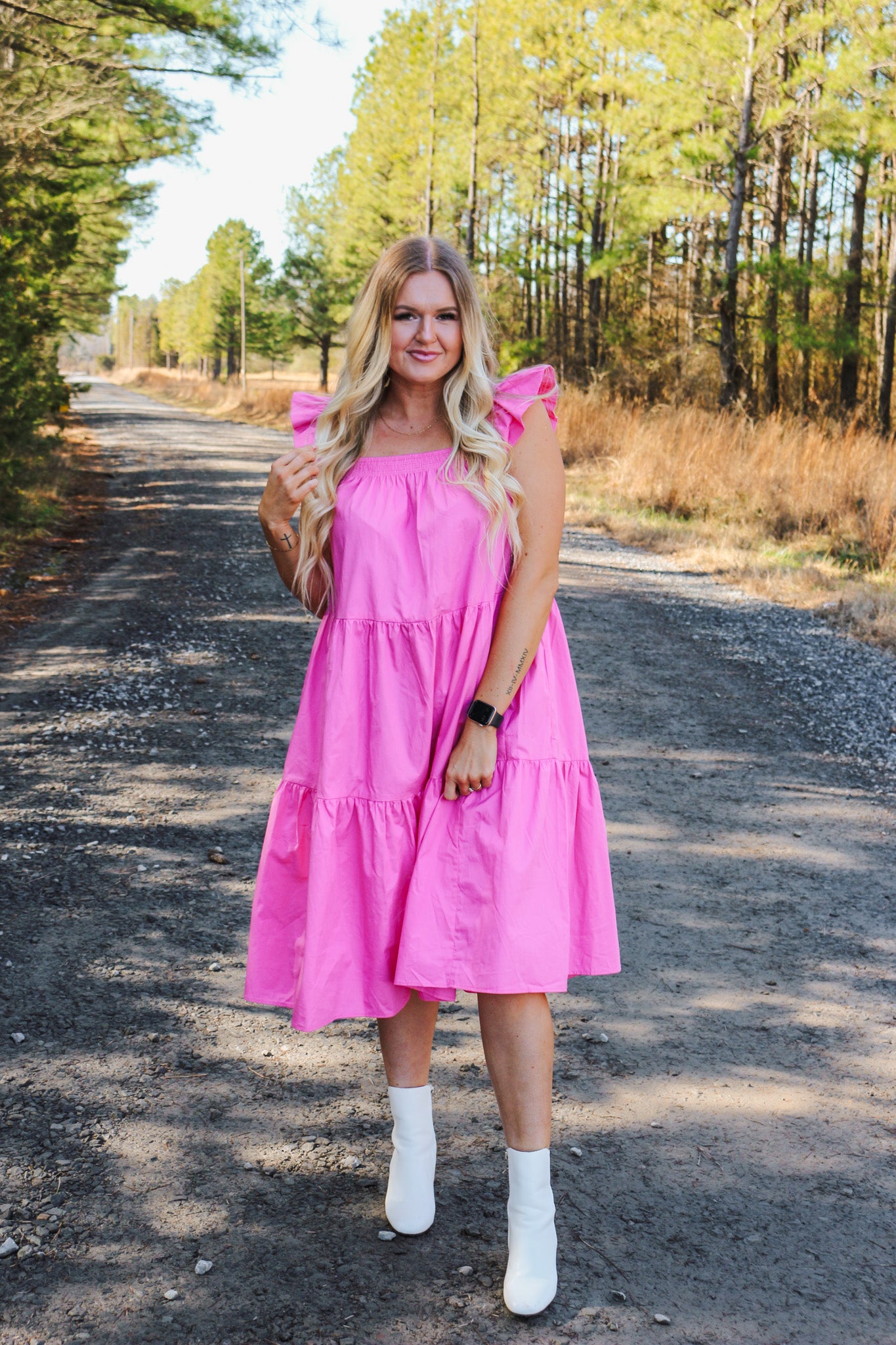 Match My Mood Ruffle Midi Dress -2 Colors