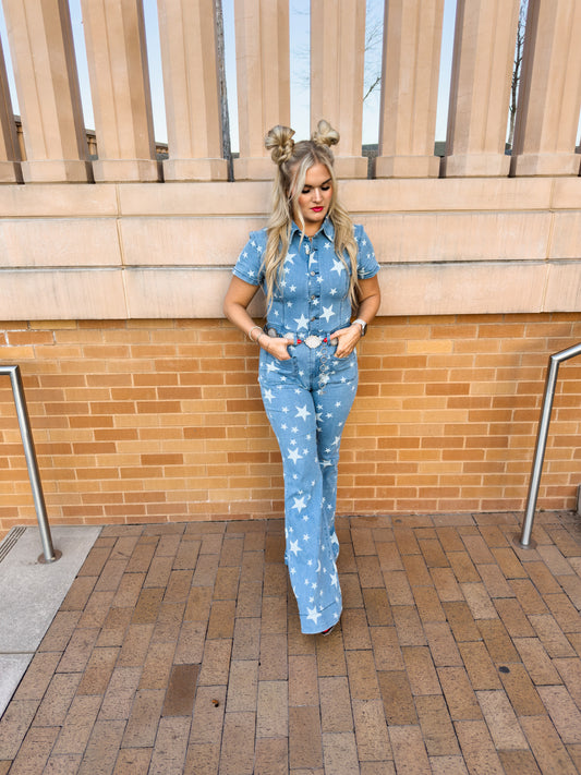 Be The Star Denim Jumpsuit