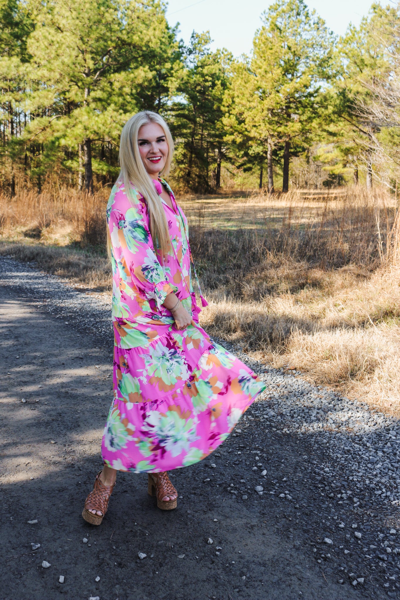 New Destination Pink Floral Dress