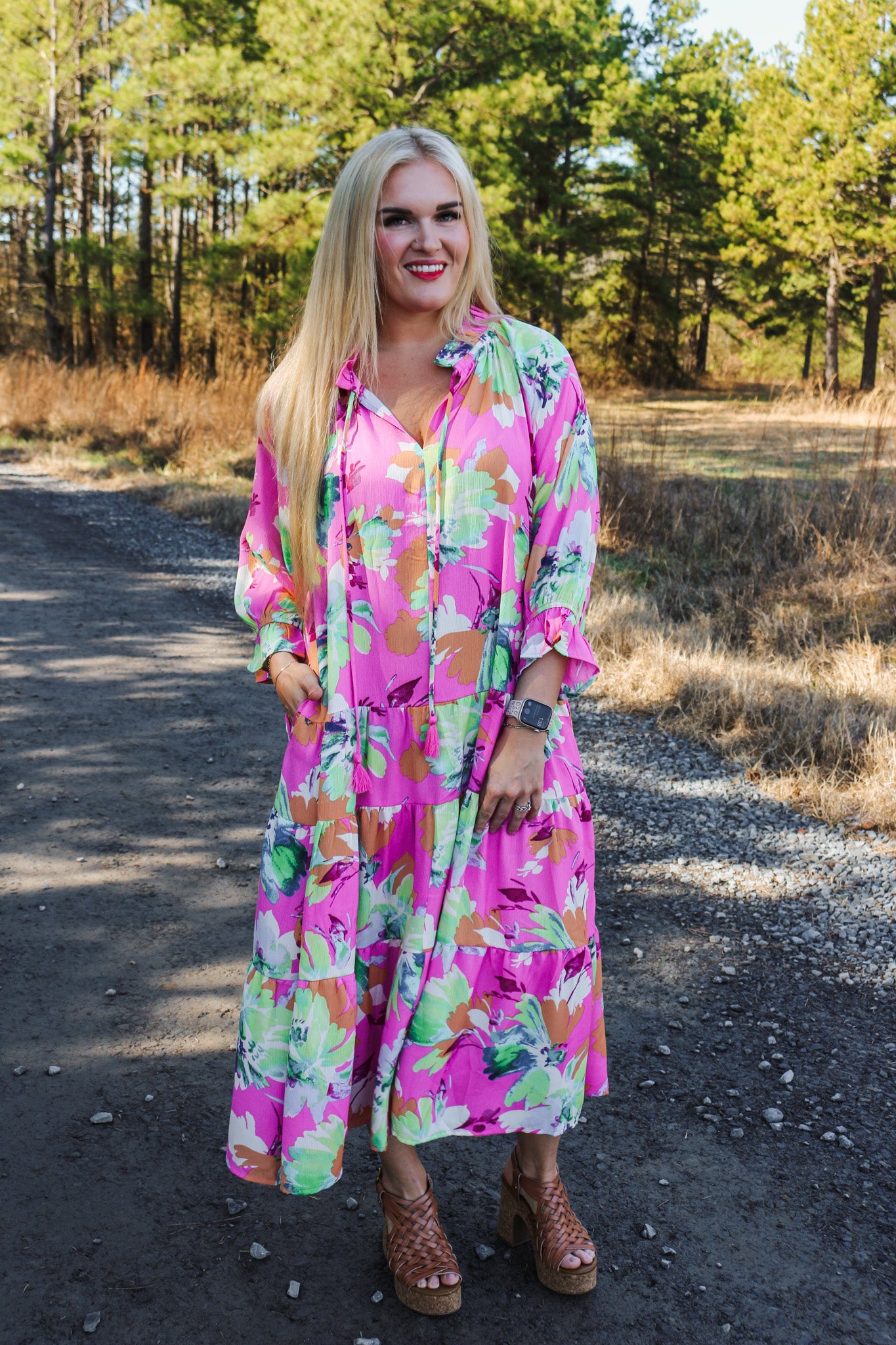 New Destination Pink Floral Dress