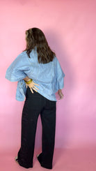 Dear John Audrey Black Stardust wide leg jeans, back view on model