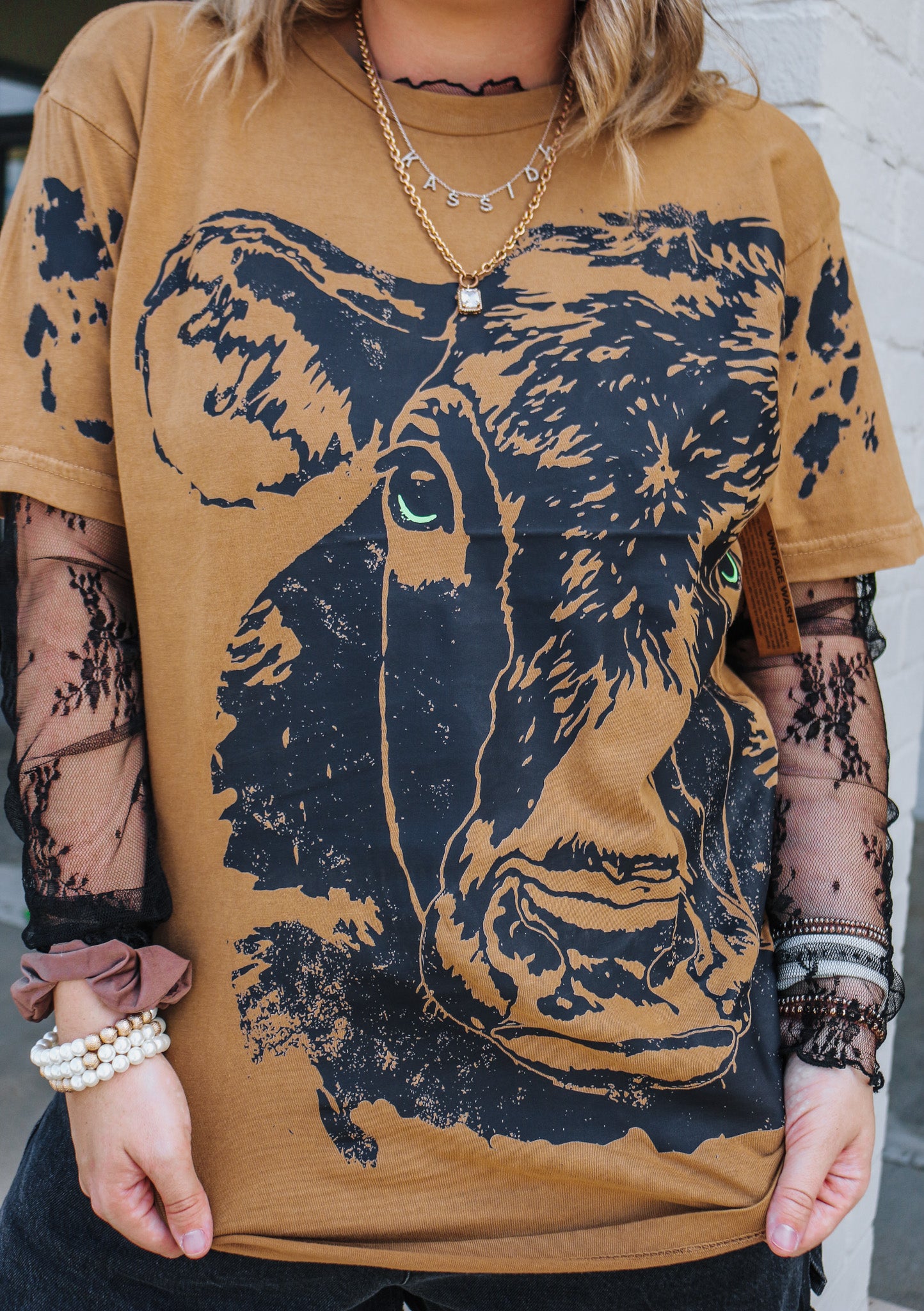 Cow Brown Graphic Tee